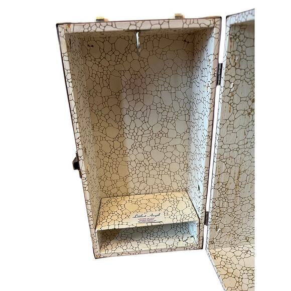 Vtg Pink & White Doll Wardrobe Trunk w/ Baby Lamb On Front Littlest Angel CASE - Picture 4 of 8